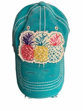 4350 District Turquoise Pineapple Embroidered Baseball Cap
